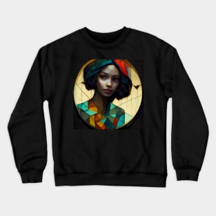 Cubic Owl Woman, No. 1 - Beautiful Woman Crewneck Sweatshirt